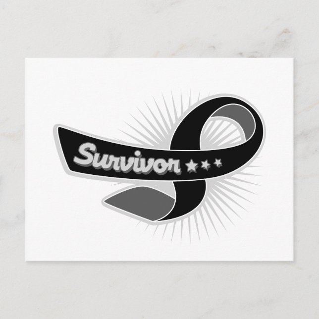 Melanoma Survivor Ribbon Postkarte (Vorderseite)