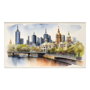 Melbourne Aquarellkunst Fotodruck