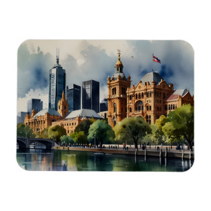 Melbourne Aquarellkunst Magnet