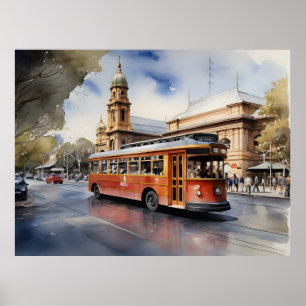 Melbourne AquarellkunstPoster Poster