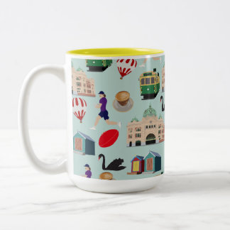 Melbourne Aus,Flinders St Bahnhof Kaffee Fußball Zweifarbige Tasse