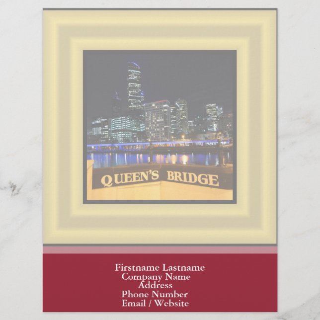 Melbourne Australia CBD Lights over Queen's Bridge Briefkopf (Vorderseite)