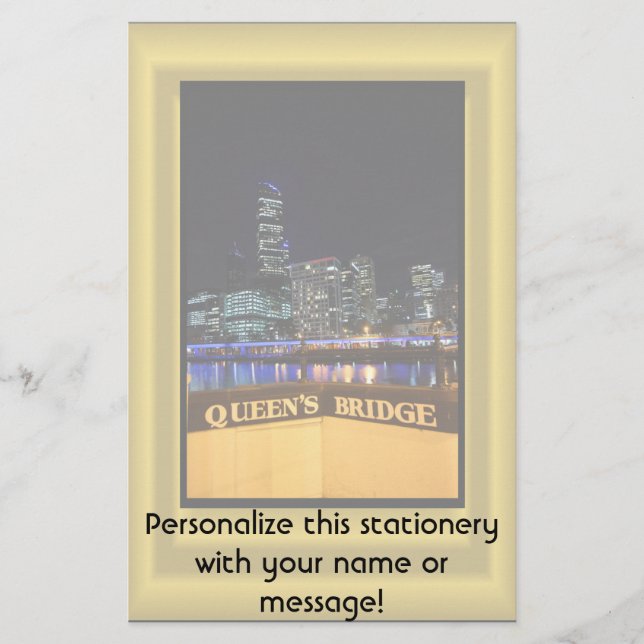 Melbourne Australia CBD Night Lights Briefpapier (Vorderseite)