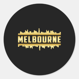 Melbourne Australia City Skyline Cityscape Geschen Runder Aufkleber