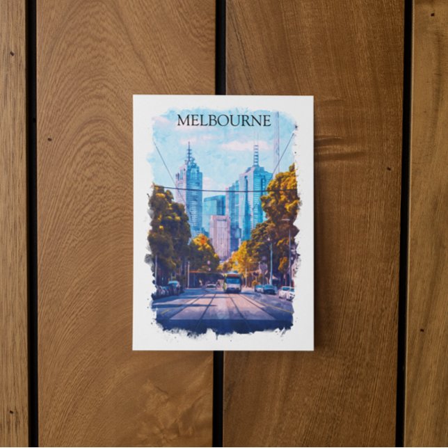 Melbourne Australia City View Travel Postkarte (Melbourne Australia travel postcard)