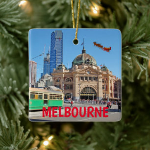 Melbourne Australia Landschaftlicher Weihnachtssch Keramikornament