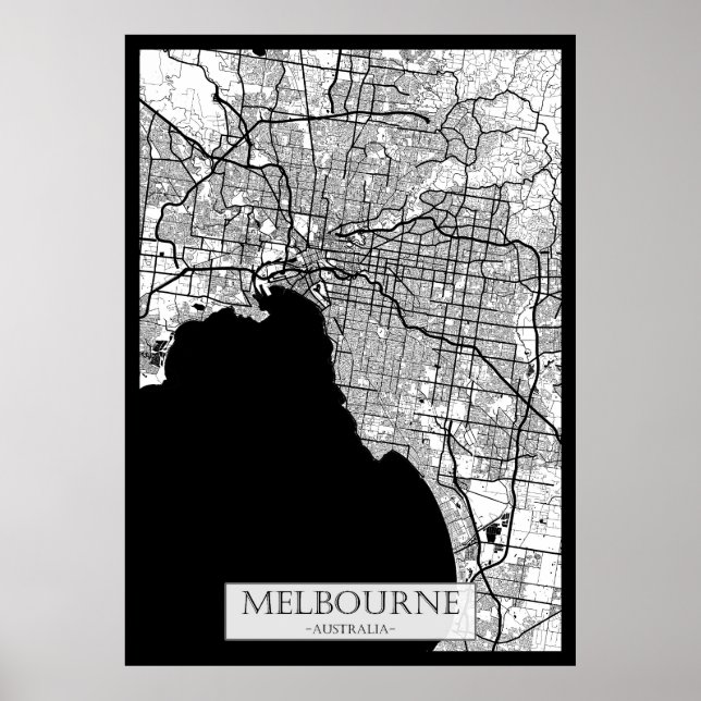 Melbourne Australia Map Poster (Vorne)