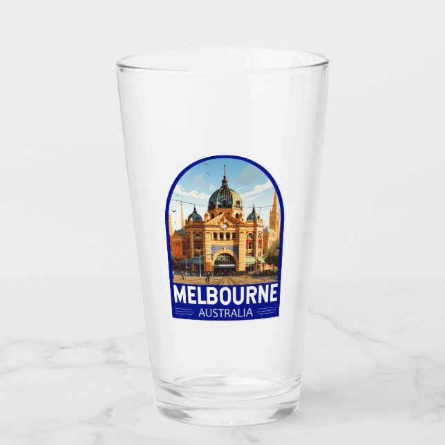 Melbourne Australia Reisen Vintag Glas (Vorderseite)