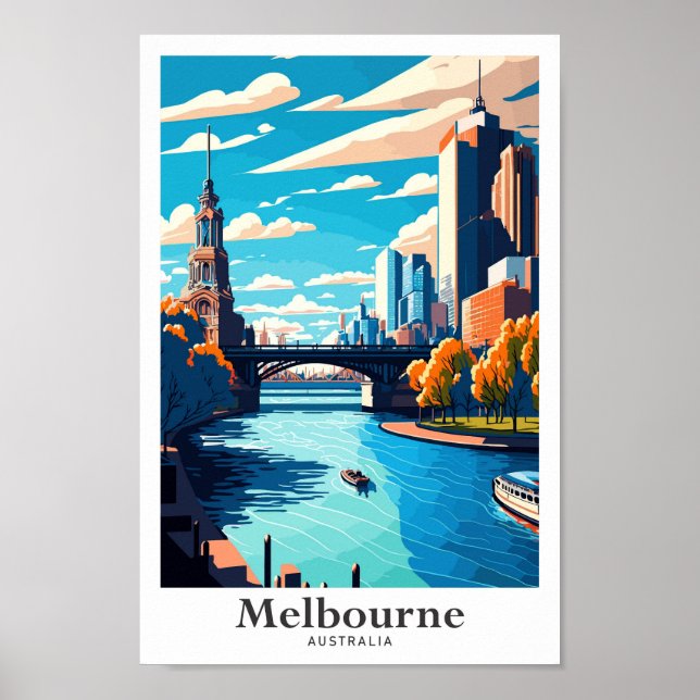 Melbourne Australia Reisen Vintag Poster (Vorne)