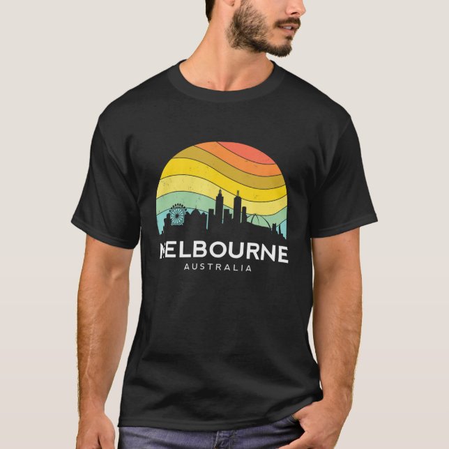 Melbourne Australia Retro Vintage Flaggenoutine Ka T-Shirt (Vorderseite)