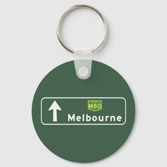 Melbourne, Australia Road Sign Schlüsselanhänger (Vorderseite)