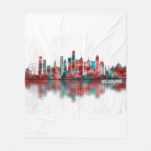 Melbourne Australia Skyline Fleecedecke