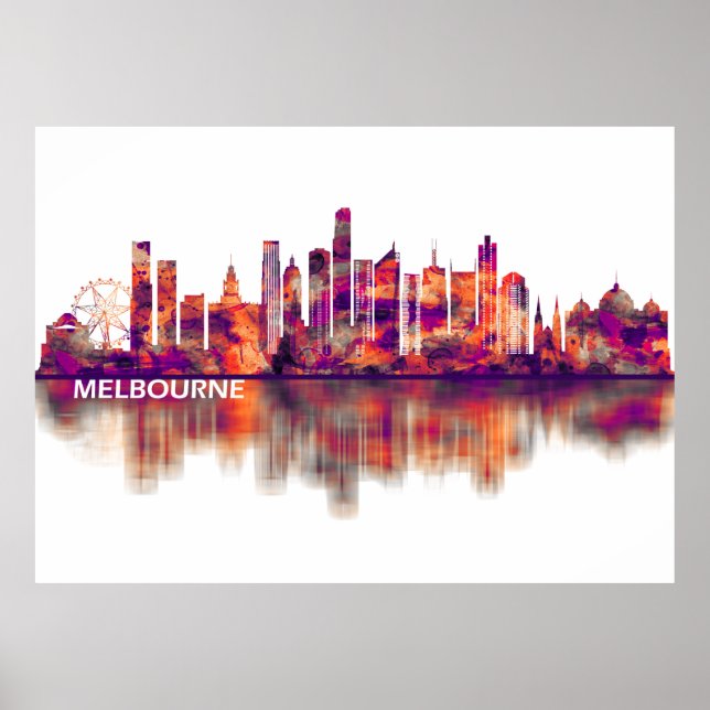 Melbourne Australia Skyline Poster (Vorne)