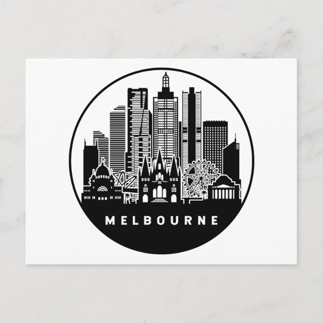 Melbourne Australia Skyline Postkarte (Vorderseite)