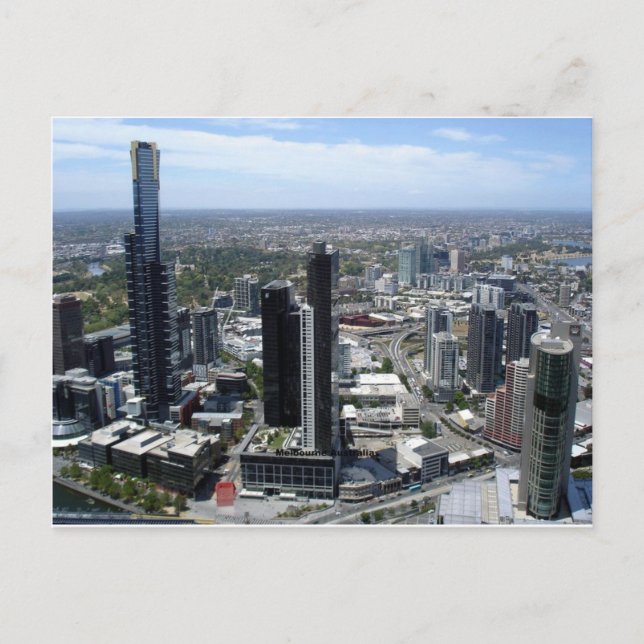 Melbourne Australia Skyline Postkarte (Vorderseite)