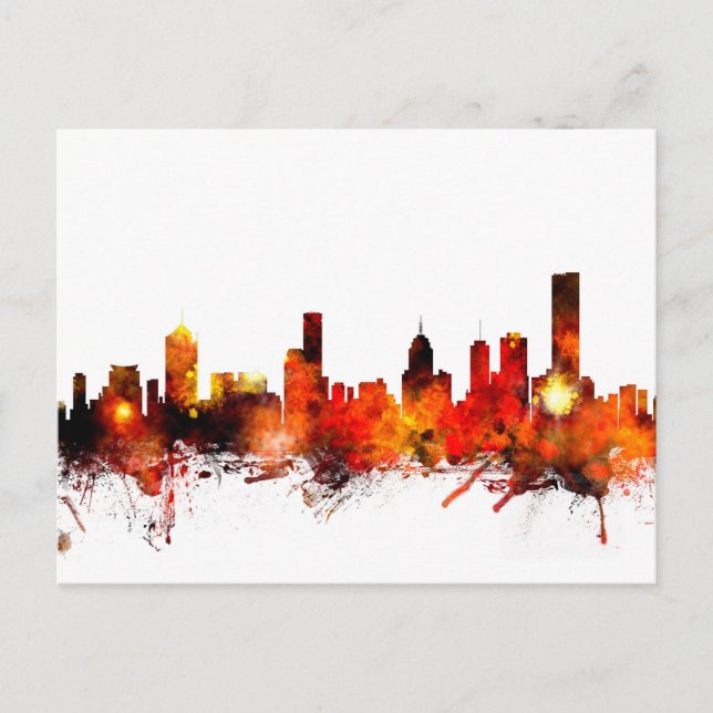 Melbourne Australia Skyline Postkarte (Vorderseite)