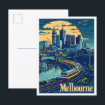 Melbourne Australia Vintage Travel Illustration Postkarte<br><div class="desc">Melbourne Australia Art Vintage - Illustration</div>