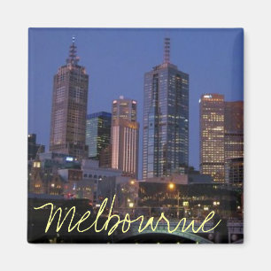 Melbourne Australien am Nachtphotographiemagneten Magnet