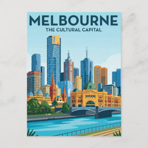 Melbourne Australien Skyline Reise Postkarte