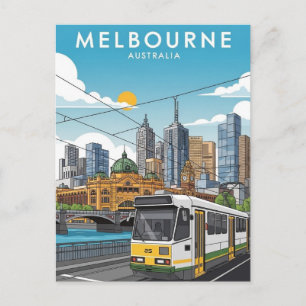 Melbourne Australien Skyline Reise Postkarte