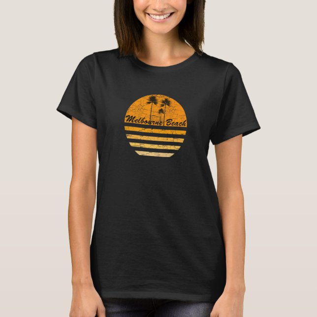 Melbourne Beach FL 70er Throwback Surf T-Shirt (Vorderseite)