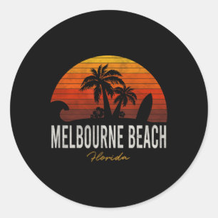 Melbourne Beach Florida Fl Palms Vacacation Surf Runder Aufkleber