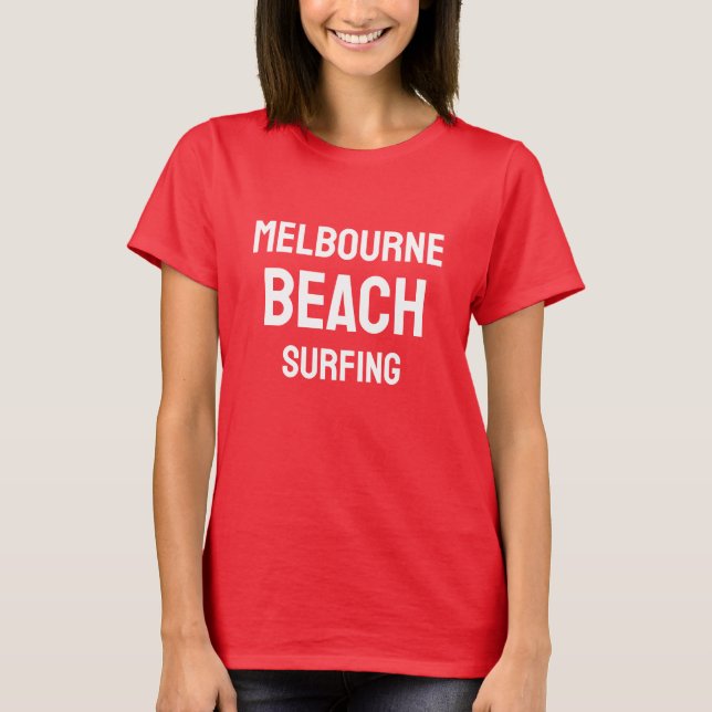 Melbourne Beach Florida Surfing T - Shirt (Vorderseite)