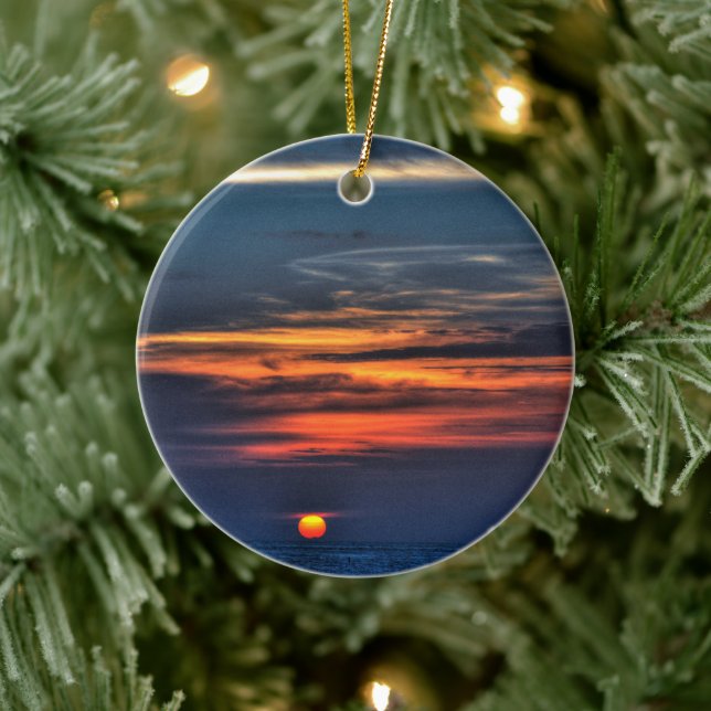 Melbourne Beach Floride Sunrise céramique ornement (Arbre)