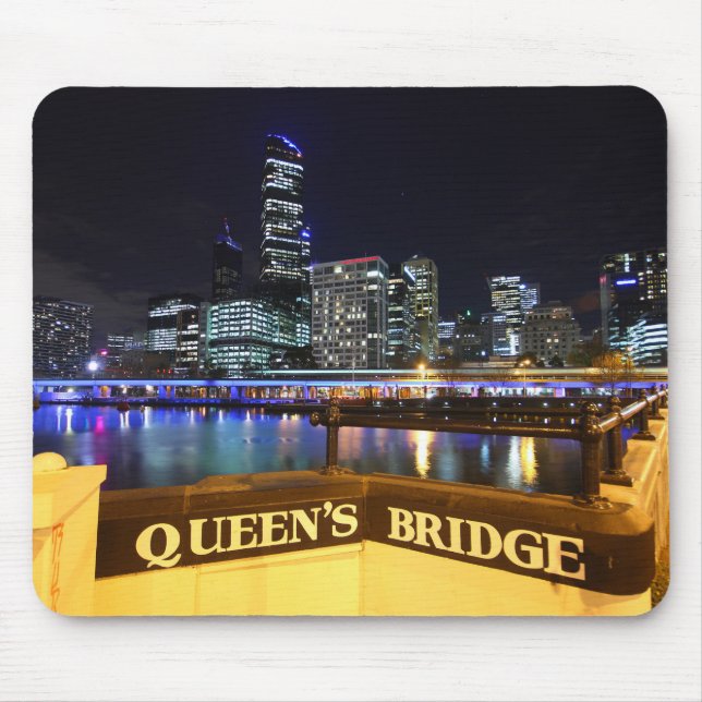 Melbourne CBD Queens Bridge City Lights Mousepad (Vorne)