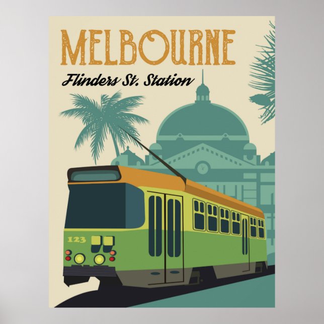 Melbourne, Flinders Street Station Tram Poster (Vorne)