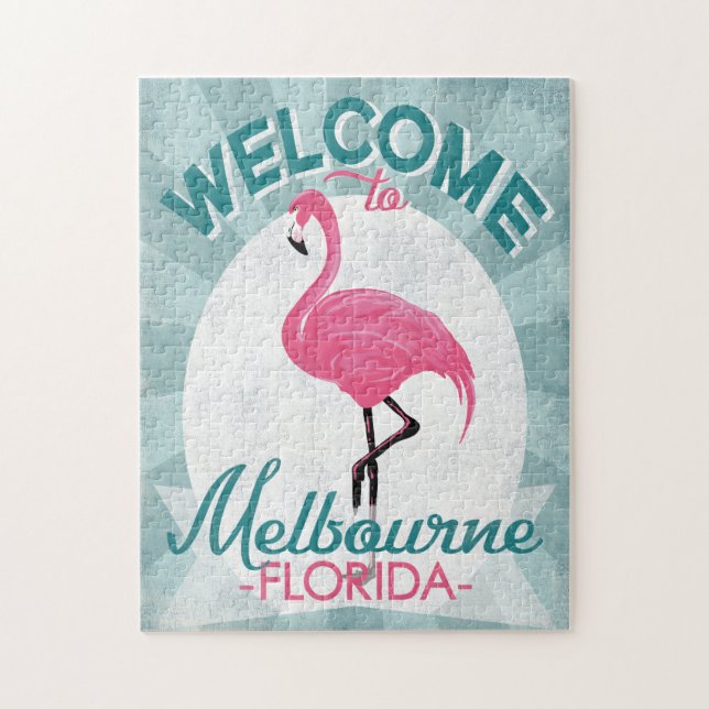 Melbourne Florida Pink Flamingo Retro (Vertikal)