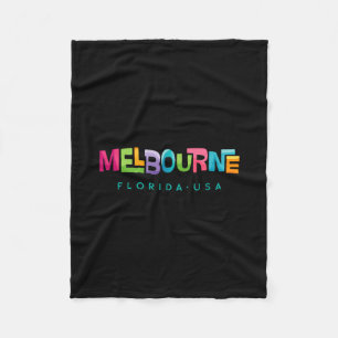 Melbourne Florida Retro Tropisches Design Fleecedecke
