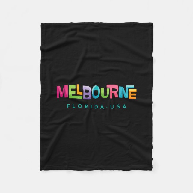 Melbourne Florida Retro Tropisches Design  Fleecedecke (Vorderseite)