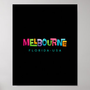 Melbourne Florida Retro Tropisches Design  Poster