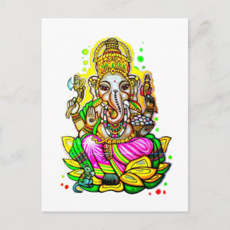 Melbourne Graffiti Street Art Ganesh Elephant Neon Postkarte