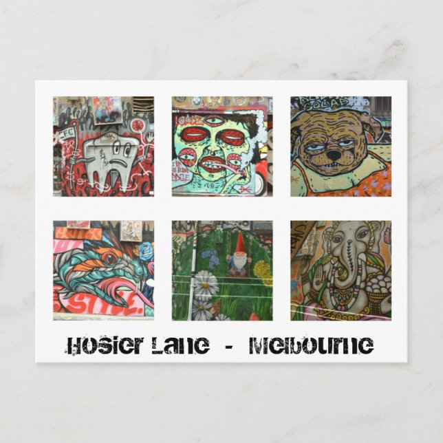 Melbourne Graffiti Urban Art Postcard Hosier Lane Postkarte (Vorderseite)