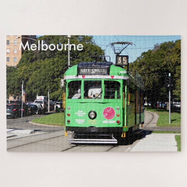 Melbourne: grüne Stadtbahn, Victoria, Australien (Horizontal)