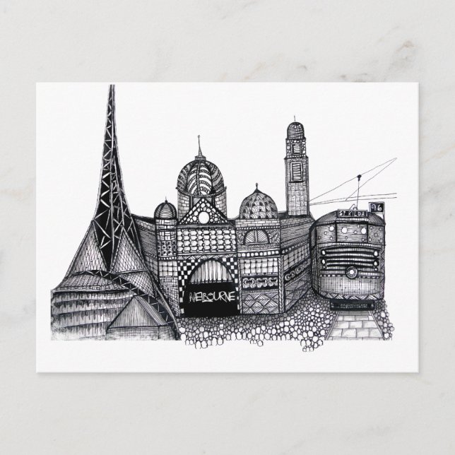 Melbourne Postkarte (Vorderseite)
