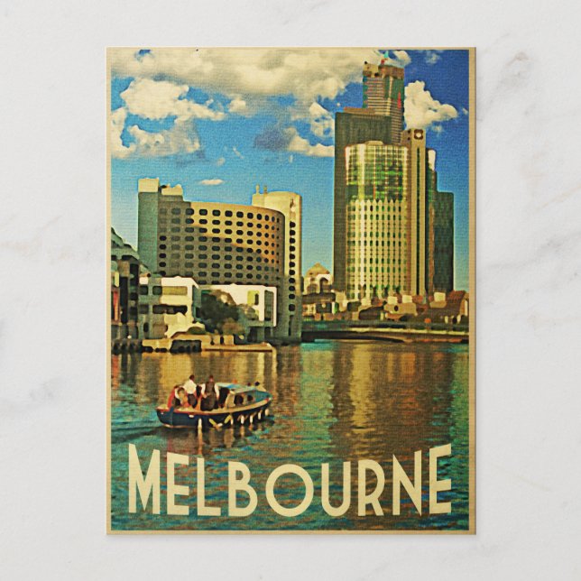 Melbourne Skyline Australia Postkarte (Vorderseite)