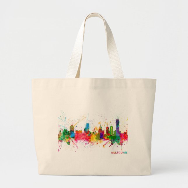 Melbourne-Skyline Jumbo Stoffbeutel (Vorne)