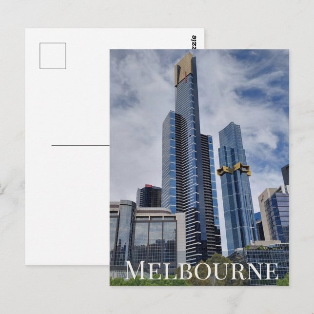 Melbourne Skyline Panorama  Postkarte (Vorne/Hinten)