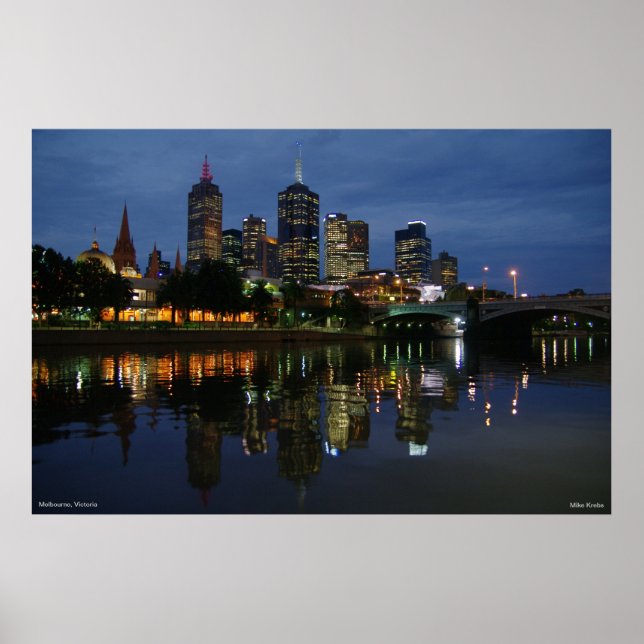 Melbourne Skyline Poster (Vorne)