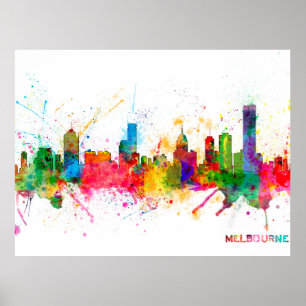 Melbourne Skyline Poster