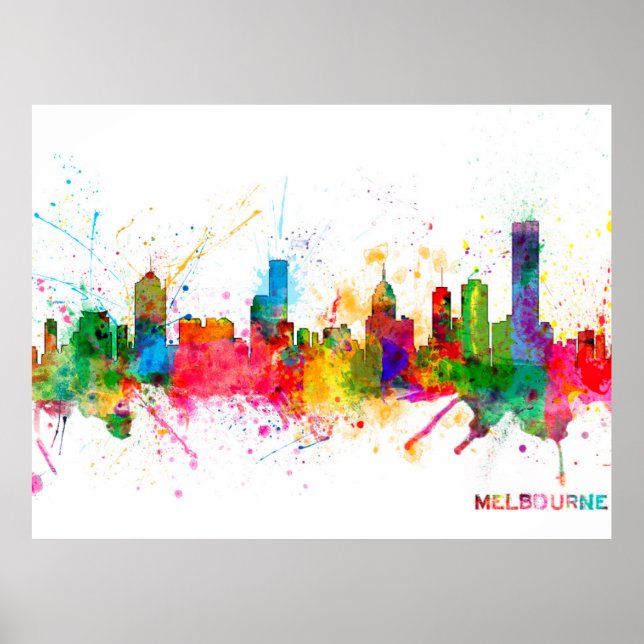 Melbourne Skyline Poster (Vorne)