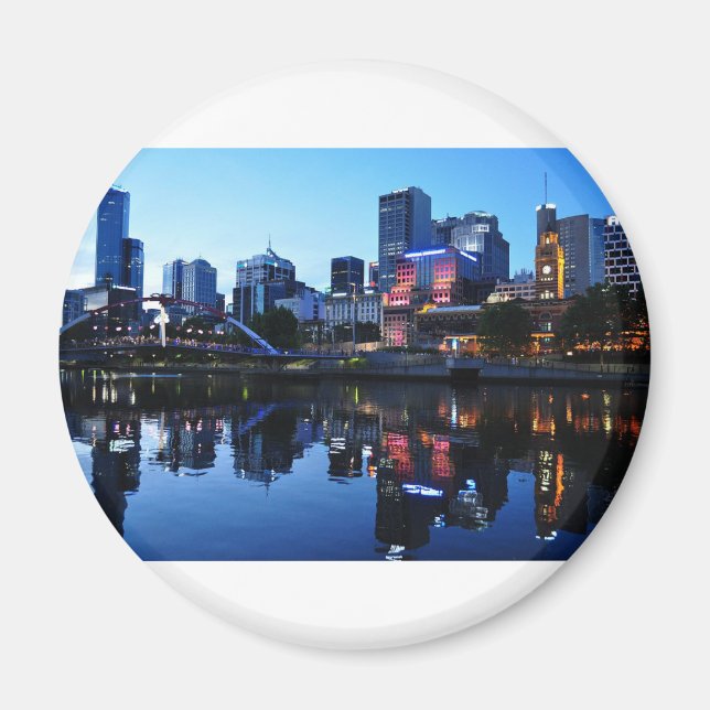 Melbourne Sunset Skyline Magnet (Vorne)