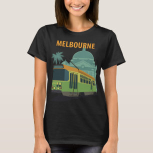 Melbourne Tram City Sonnenuntergang Reise T-Shirt