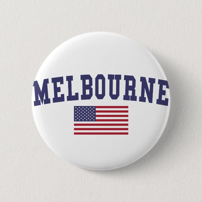 Melbourne US-Flagge Button (Vorderseite)