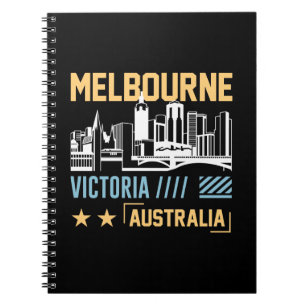 Melbourne Victoria Australien Skyline Reise Grafik Notizblock