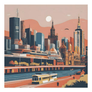 Melbourne Vintage-Plakat Fotodruck