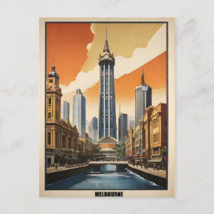 Melbourne Vintage-Plakat Postkarte